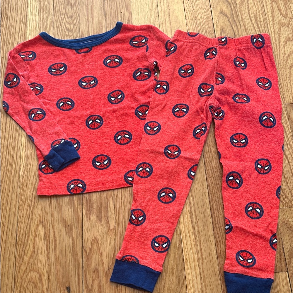 Kids Red Spiderman Pajama Set - Long Sleeve Top & Pants